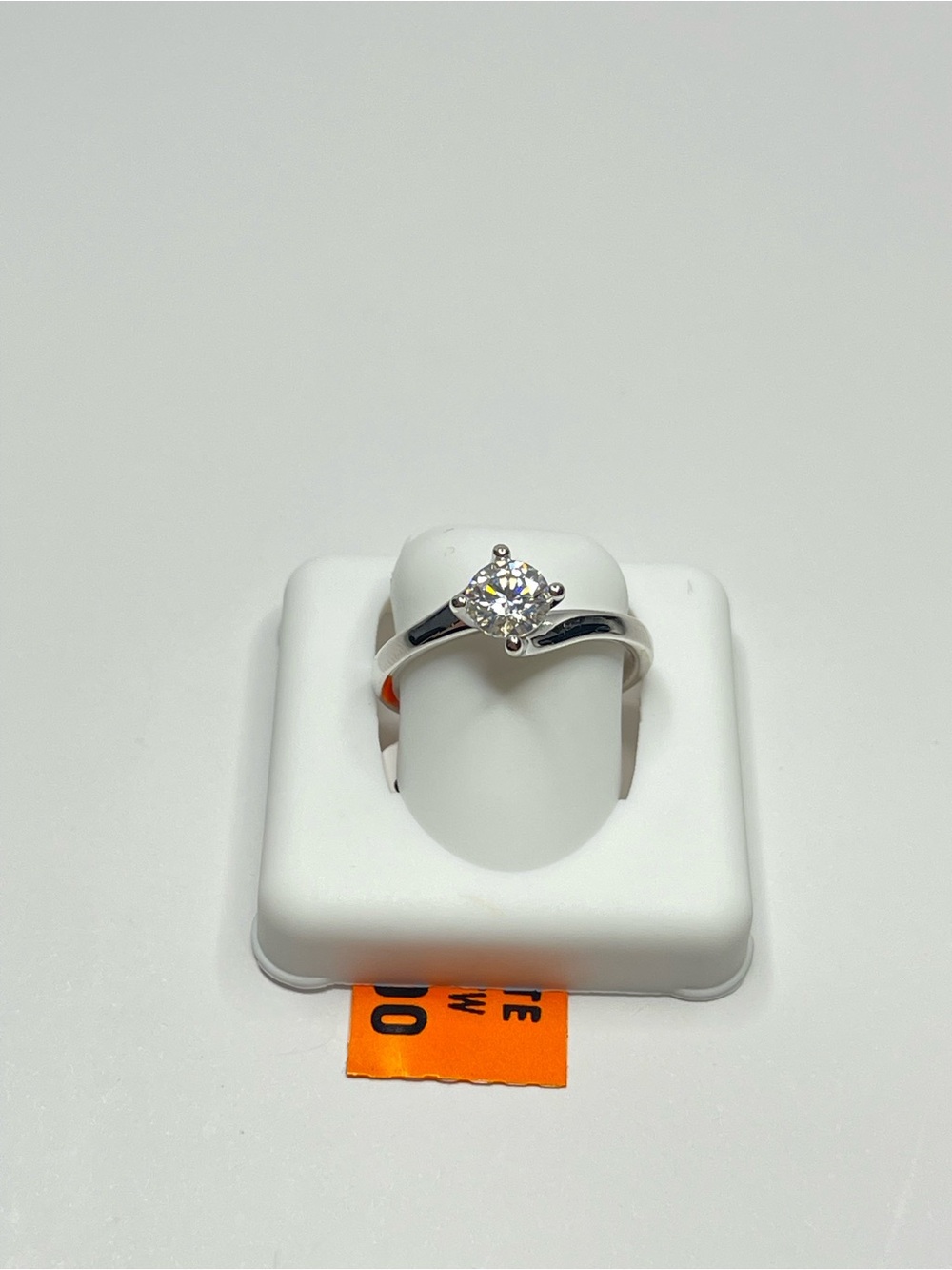 Solitaire Sterling Silver with Moissanite Twist Band Ring